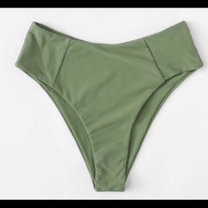 High waisted cheeky bottom.